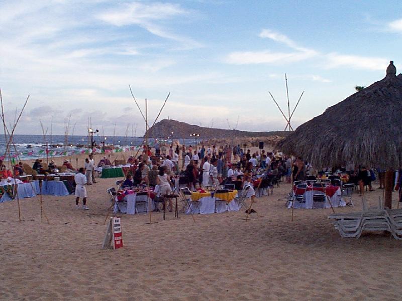 beach party setup