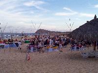 beach party setup