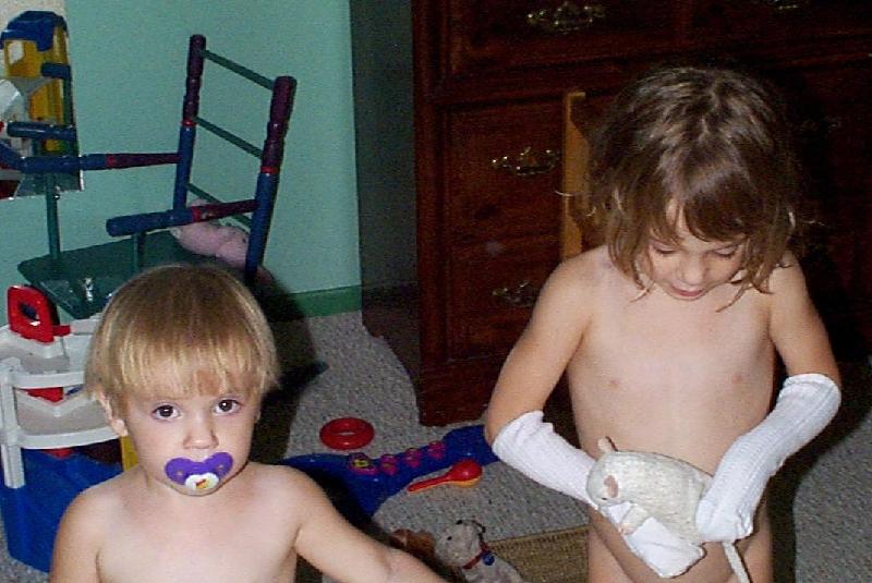 Jada, and Jordan with 'gloves' and cheeser the rat