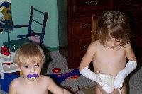 Jada, and Jordan with 'gloves' and cheeser the rat