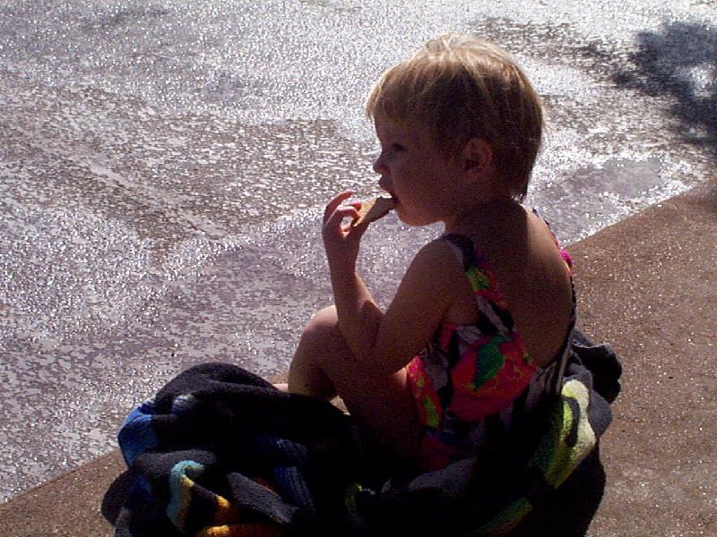 Jada waiting to go swimming