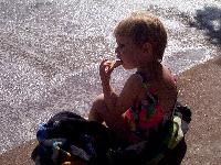 Jada waiting to go swimming