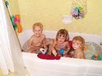 Aunt Julie gave 'em all a bath