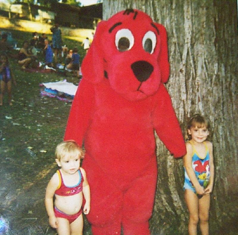 Jordan and Jada with Clifford at Deep Eddy Splash night
