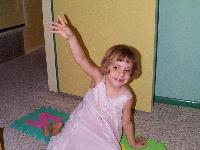 La! Modeling the nightgown