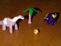 polymer clay dinosaurs by Steve and Jordan