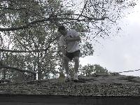 Uncle Scott doing a little cleanup work