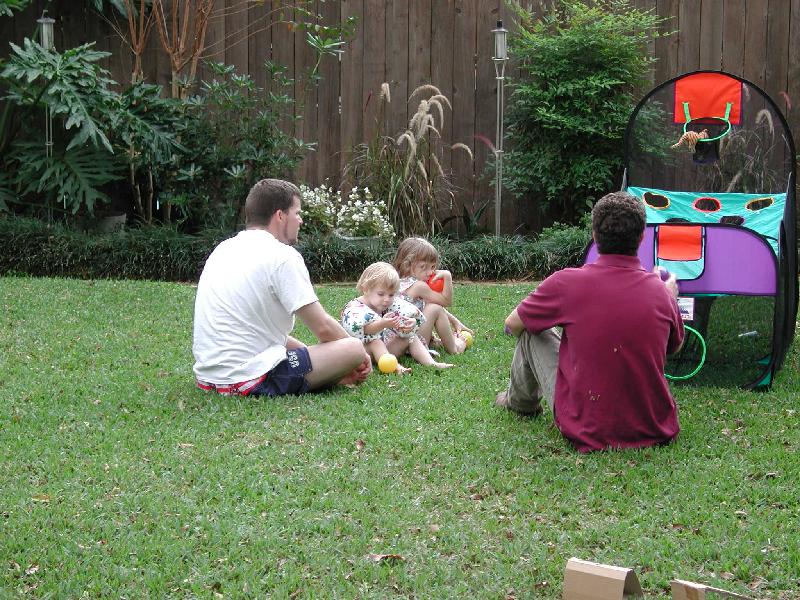 Playing in the back yard