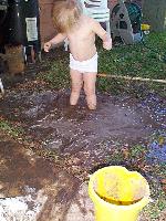 Jada knee deep in the pit