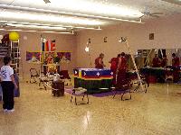 At Julie's Yoga class, some Tibetan Monks making a sand mandala
