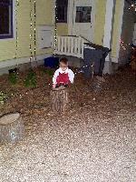 Jada about to leap from a log