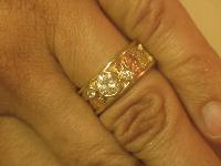 Closeup of Julie's anniversary ring 