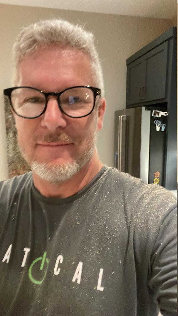 Steve covered in sawdust<br/><br/> 