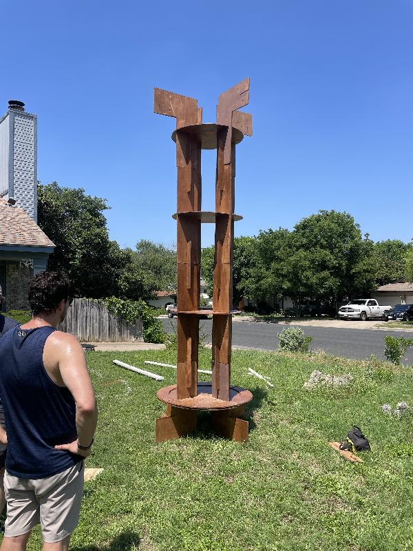 Full assembly of tower after staining 