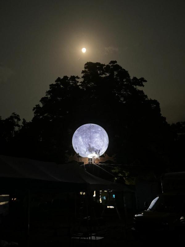 Real moon and inflato-moon