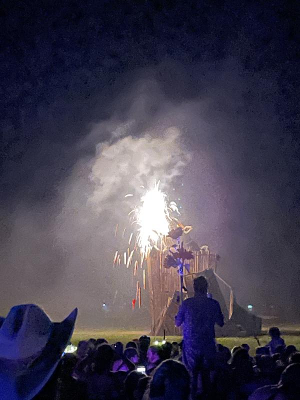 Sparks from the possum's mouth 