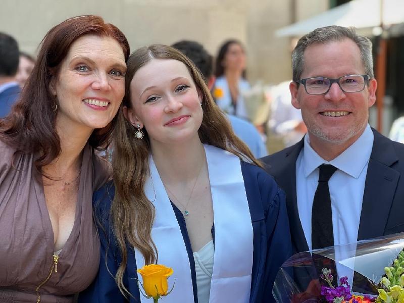 Kaili, Lucy, and Scott at Lucy's High School graduation 
