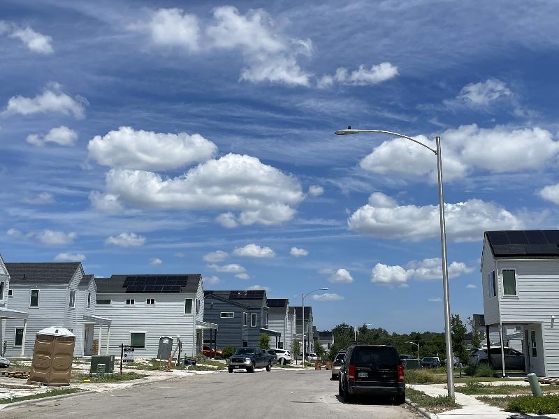 Fluffy clouds, blue skies. HOT!