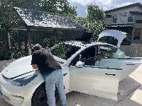 Replacing cracked windshield in the Tesla 