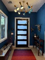Entryway with the chandelier 