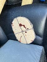 I was at the client's installing a new range hood vent, and was using this cardboard as a template for all the holes.   (20250922-160106.jpg)