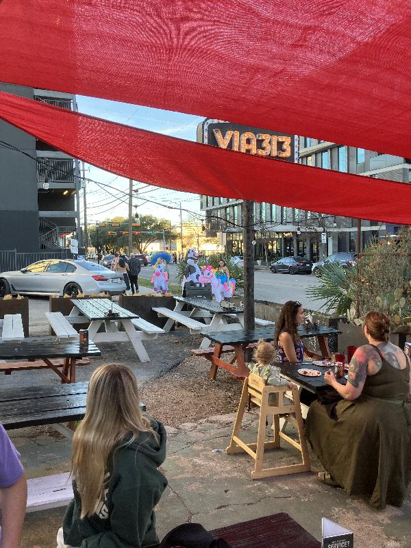 While eating dinner at Via 313, saw this group of weirdos 