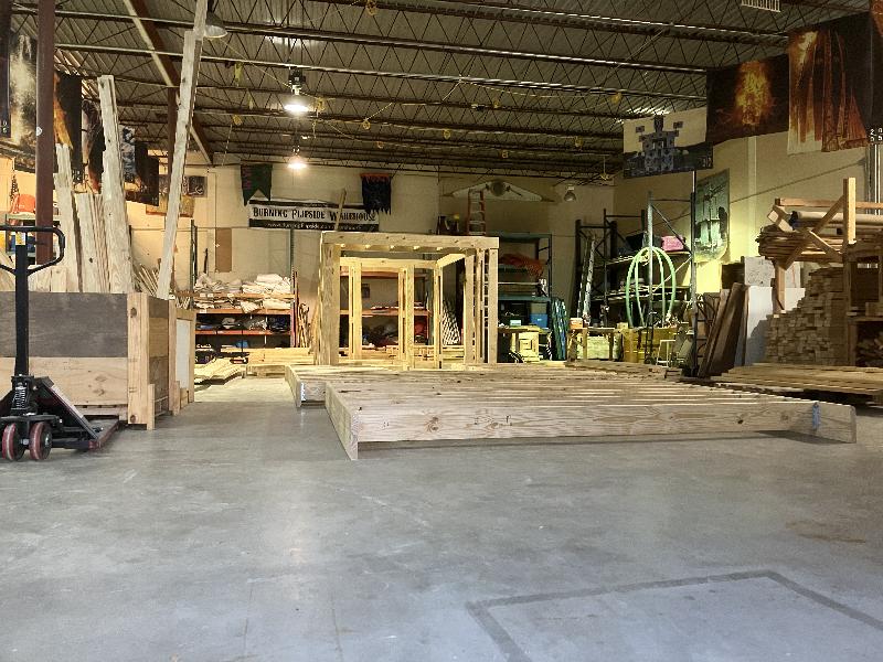 End of day, February 8. Vertical stuff that will be around the stairs at the back. 