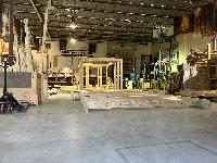 End of day, February 8. Vertical stuff that will be around the stairs at the back. 