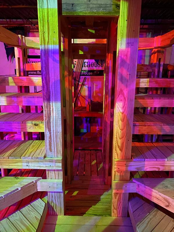 Lights around the staircase 
