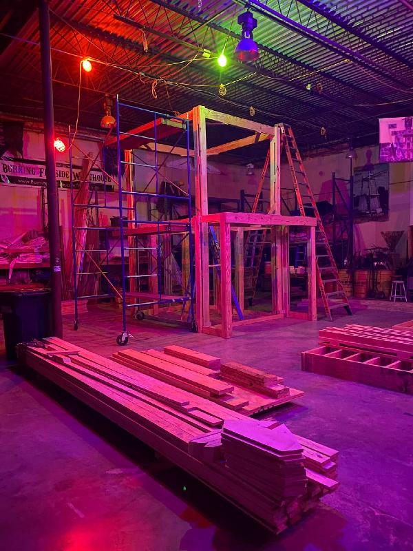 An early progress shot from FB showing the outline of the stairs 
