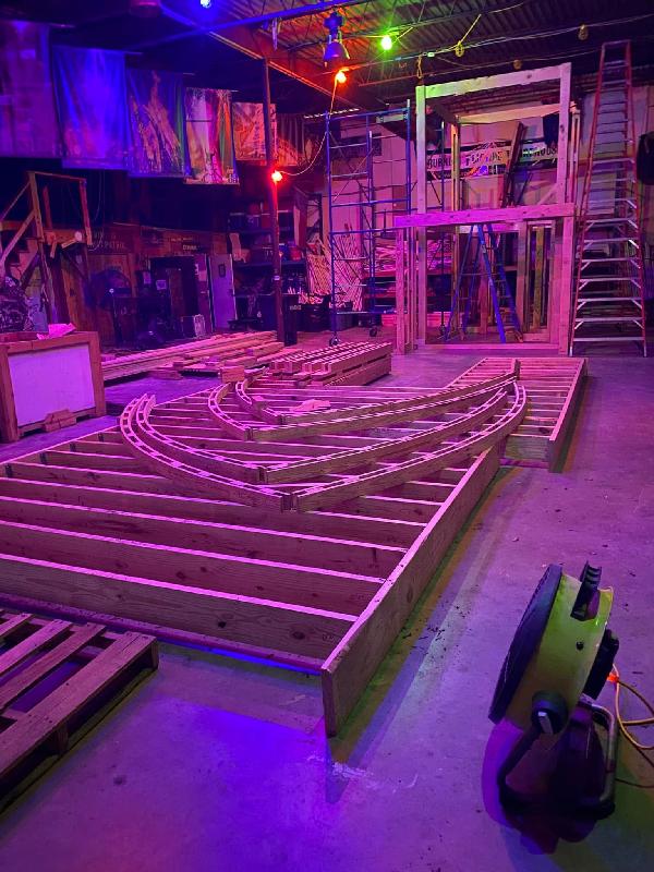 An early shot from FB showing the outline of the deck and the stairs 