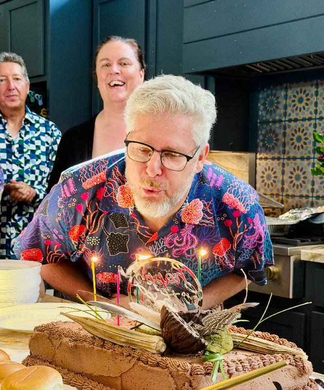 I was so overwhelmed by the singing, I forgot to blow out the candles! 