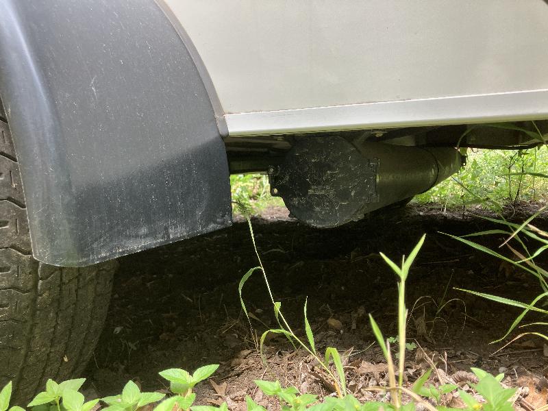 I added this storage tube for the black/gray water drain tube.  